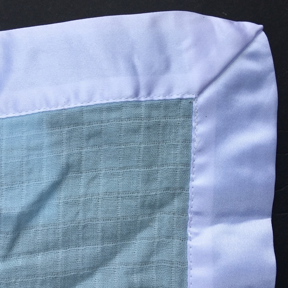 Bunny Lovey Aden By Aden + Anais Security Blanket Blue Muslin Solid Winter Sky - Picture 4 of 12